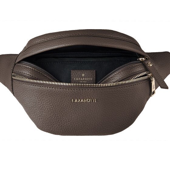 Lazarotti Skórzana saszetka na pasek z podwójnym zamkiem, model „Bologna”, do noszenia na ramię, 25 cm