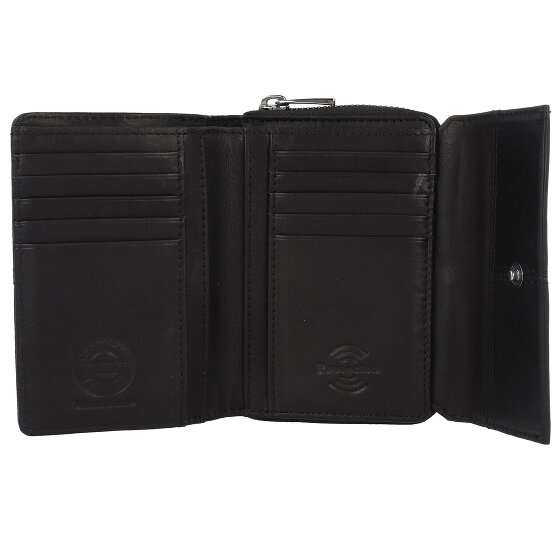 Greenland Nature Black Nappa Portfel Ochrona RFID Skórzany 13 cm