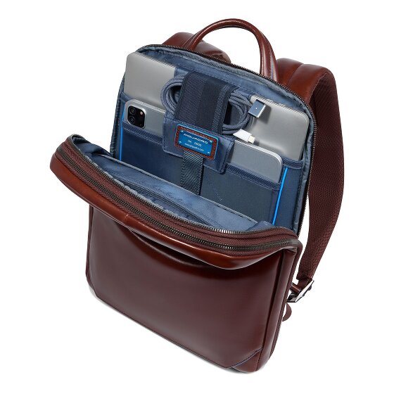 Piquadro Blue Square Plecak Ochrona RFID Skórzany 37 cm Komora na laptopa