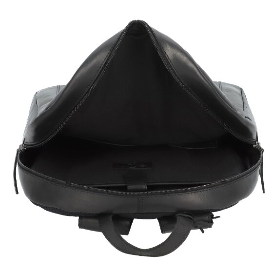 Greenburry Pure Black Plecak Skórzany 46 cm Komora na laptopa