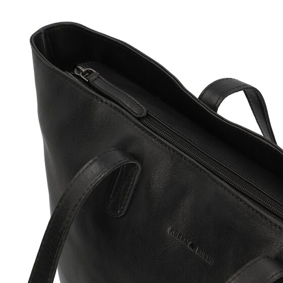 Greenburry Pure Black Shopper Bag Skórzany 35 cm Komora na laptopa