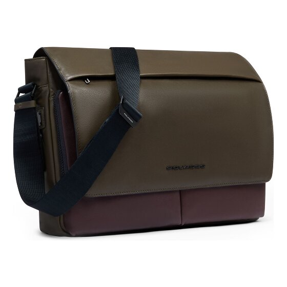 Piquadro Harper Briefcase Messenger Skórzany 37 cm Komora na laptopa