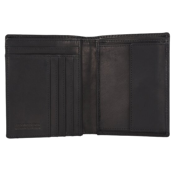 Greenburry Pure Black Portfel Ochrona RFID Skórzany 10.5 cm