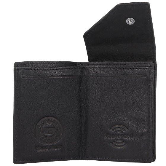 Greenland Nature Czarny Nappa Wallet RFID Leather 7 cm