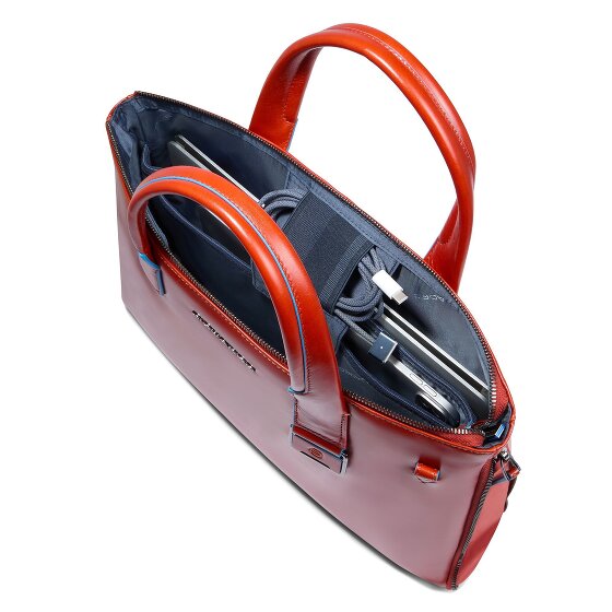 Piquadro Blue Square Shopper Bag Skórzany 38 cm Komora na laptopa z plisą rozprężną