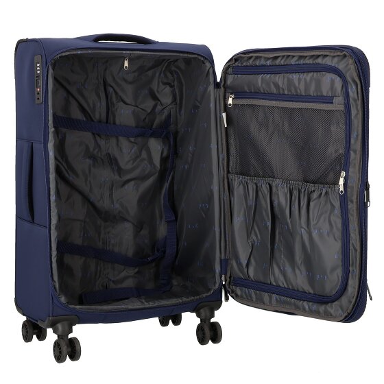 d&n Travel Line 9504 4 kółka Walizka M 67 cm z plisą rozprężną