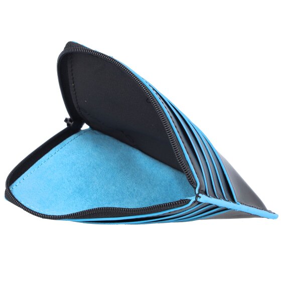 Piquadro Niebieskie kwadratowe etui na karty kredytowe RFID Skóra 12 cm