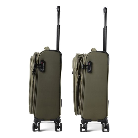 d&n Travel Line 9704 4 kółka Walizka kabinowa S 55 cm z funkcją poszerzenia
