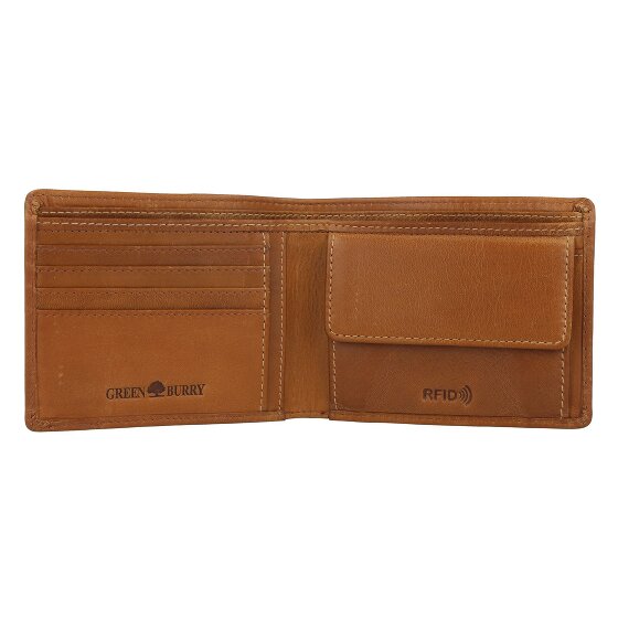 Greenburry Tornado Portfel Ochrona RFID Skórzany 12 cm
