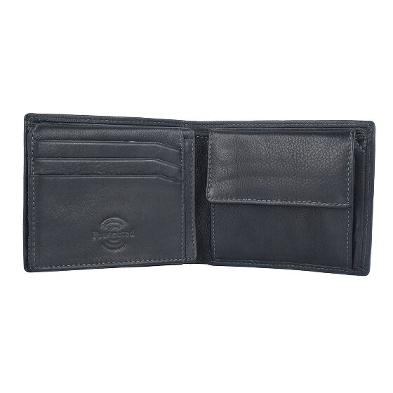 Greenland Nature Czarny Nappa Wallet RFID Leather 11 cm