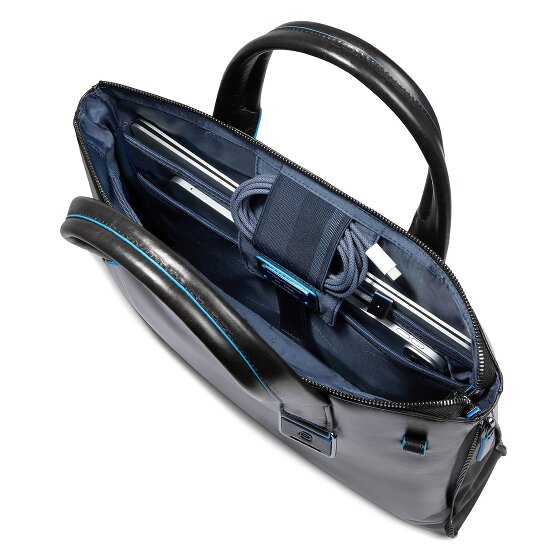 Piquadro Blue Square Shopper Bag Skórzany 38 cm Komora na laptopa z plisą rozprężną