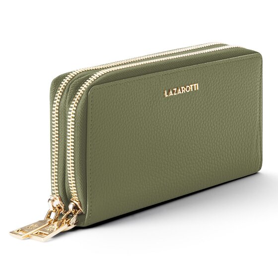 Lazarotti Bologna Leather XL Double Zip-Around Wallet RFID Leather 20 cm