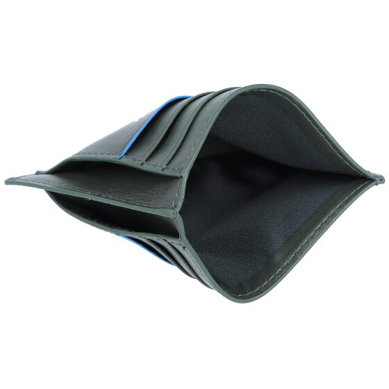 Piquadro Niebieskie skórzane etui na karty kredytowe Square Revamp RFID 11,5 cm