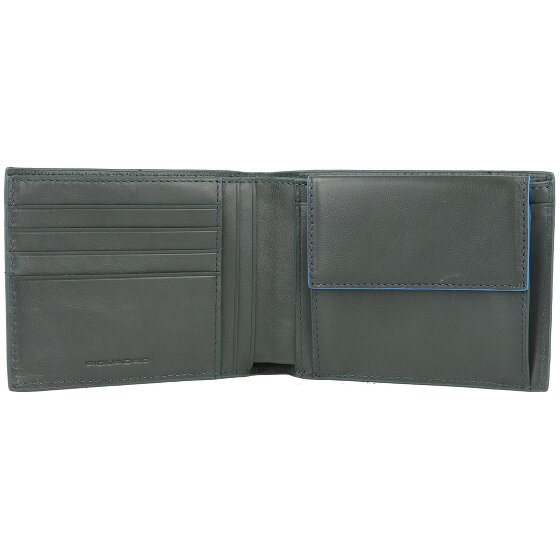 Piquadro Niebieski kwadratowy portfel Revamp RFID skórzany 13 cm