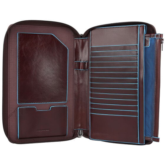 Piquadro Niebieski Square Travel Passport Case Leather 14 cm