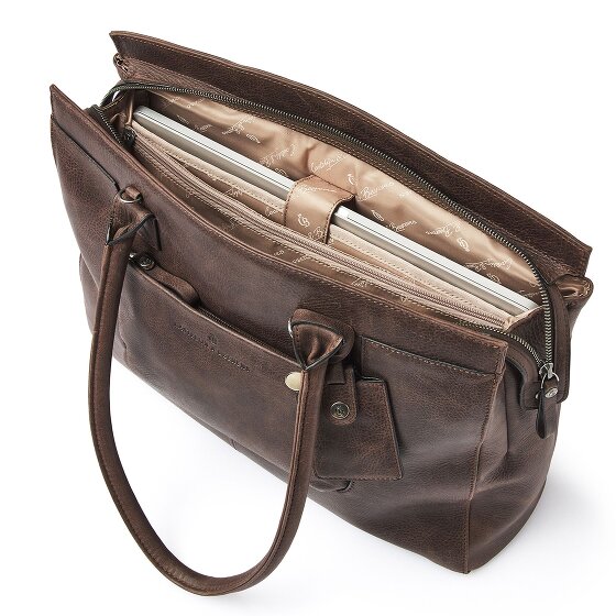 Castelijn & Beerens Skórzana torba na ramię Carisma RFID z przegrodą na laptopa 38 cm