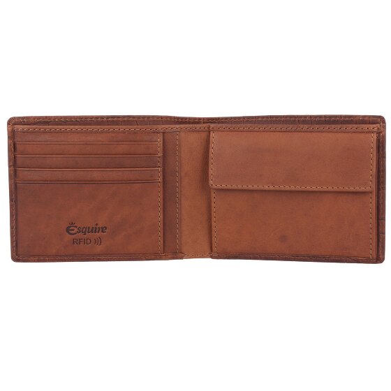 Esquire Croco Portfel Ochrona RFID Skórzany 12 cm