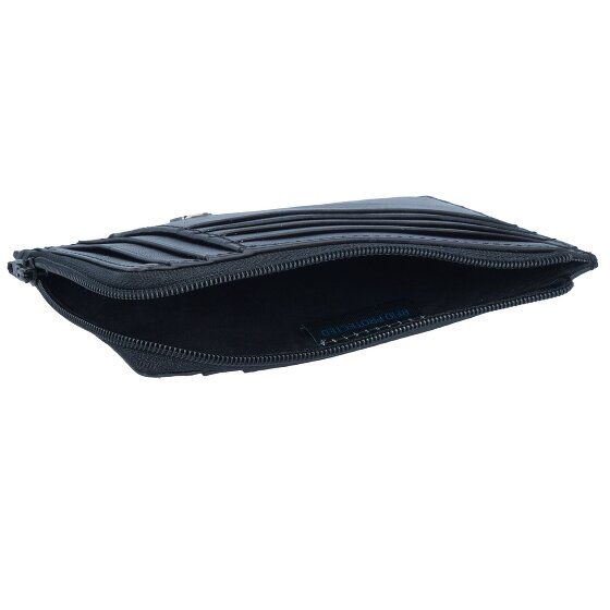 Piquadro Niebieskie kwadratowe specjalne etui na karty kredytowe RFID Skóra 12 cm