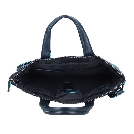 Piquadro Niebieski Kwadratowy Briefcase Skórzany 42 cm Komora na laptopa