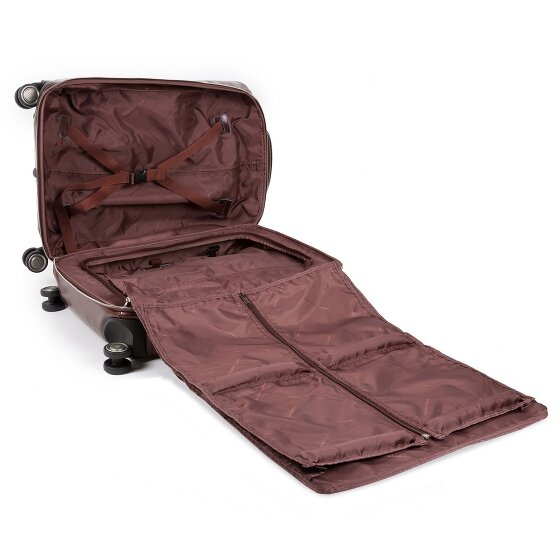 Piquadro Niebieski kwadratowy 4-kołowy skórzany wózek kabinowy z przegrodą na laptopa 55 cm