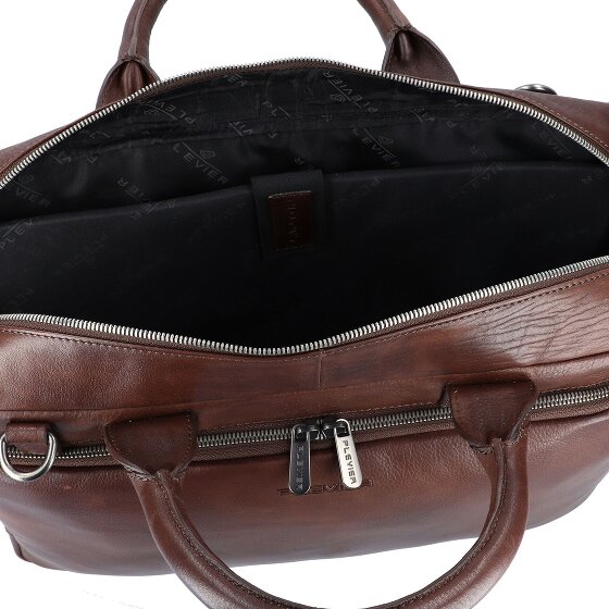 Plevier Vintage Bill Teczka Skóra 40 cm Komora na laptopa