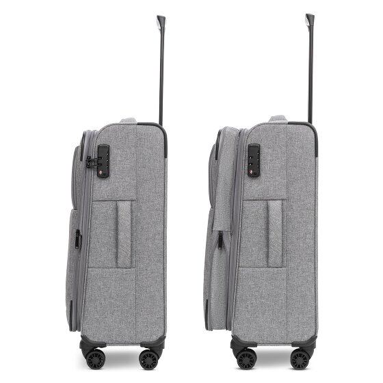 Redolz Essentials 12 THREE SET 4 kółka Zestaw walizek 3-części z plisą rozprężną
