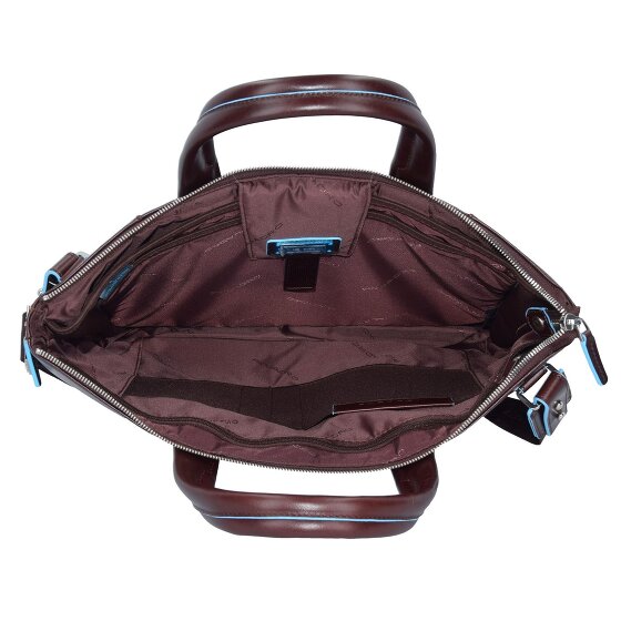 Piquadro Niebieski Kwadratowy Briefcase Skórzany 42 cm Komora na laptopa