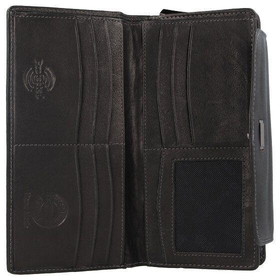 Greenland Nature Czarny Nappa Wallet RFID Leather 19 cm