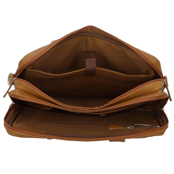 Dermata Teczka skórzana 39 cm przegroda na laptopa