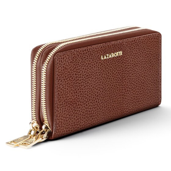 Lazarotti Bologna Leather XL Double Zip-Around Wallet RFID Leather 20 cm