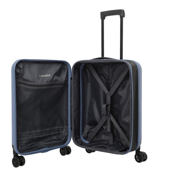 Travelite Składany 4-kołowy wózek kabinowy Basics 55 cm z rozszerzaną plisą