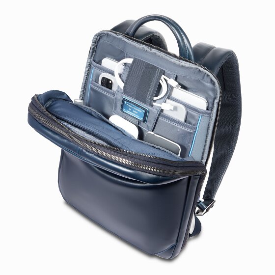 Piquadro Blue Square Plecak Ochrona RFID Skórzany 37 cm Komora na laptopa