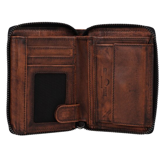 Greenburry Destressed Portfel Ochrona RFID Skórzany 13 cm