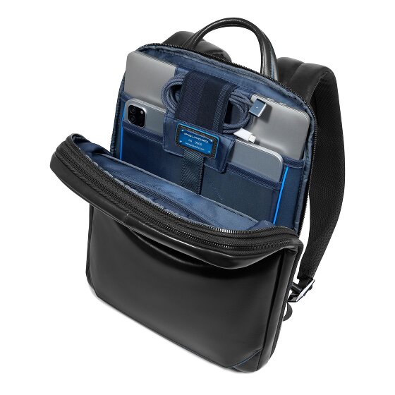 Piquadro Blue Square Plecak Ochrona RFID Skórzany 37 cm Komora na laptopa