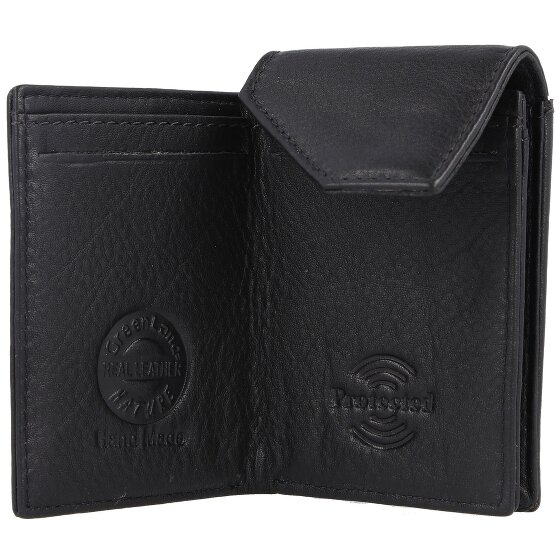 Greenland Nature Czarny Nappa Wallet RFID Leather 7 cm