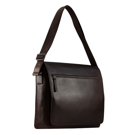 Jost Lund Briefcase Messenger Skórzany 41.5 cm Komora na laptopa