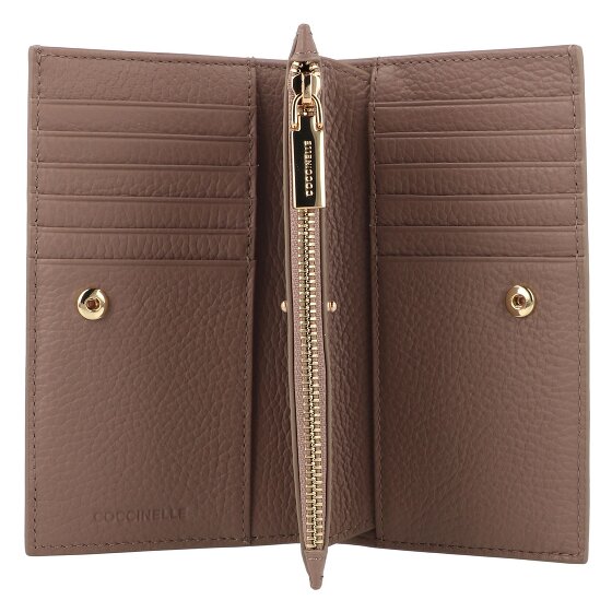 Coccinelle Metallic Portfel Ochrona RFID Skórzany 16 cm