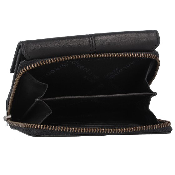 Greenland Nature Black Nappa Portfel Ochrona RFID Skórzany 13 cm