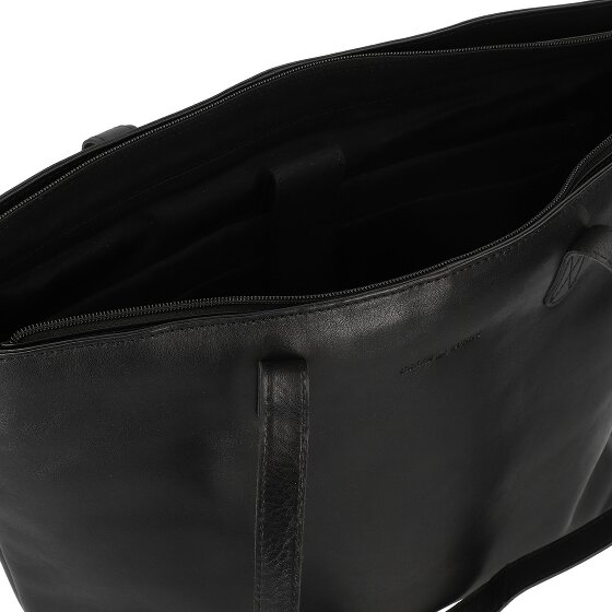 Greenburry Pure Black Shopper Bag Skórzany 35 cm Komora na laptopa