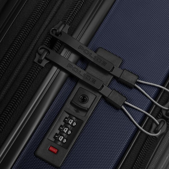 Police London 4 kółka Walizka kabinowy 55 cm Komora na laptopa z plisą rozprężną