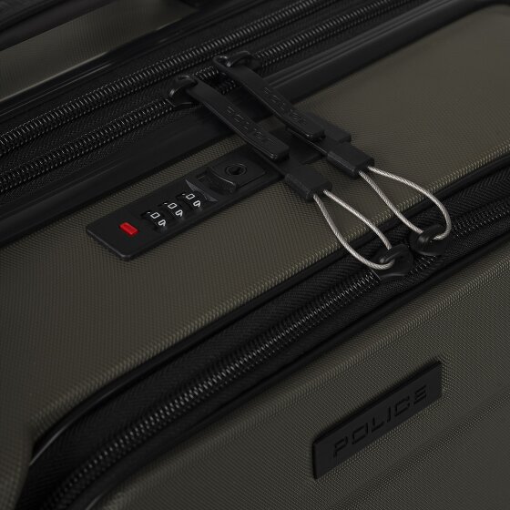 Police London 4 kółka Walizka kabinowy 55 cm Komora na laptopa z plisą rozprężną