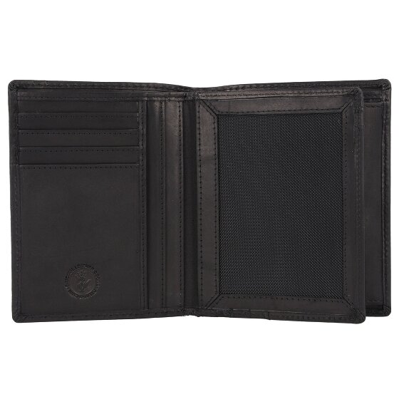 Greenburry Pure Black Portfel Ochrona RFID Skórzany 10.5 cm