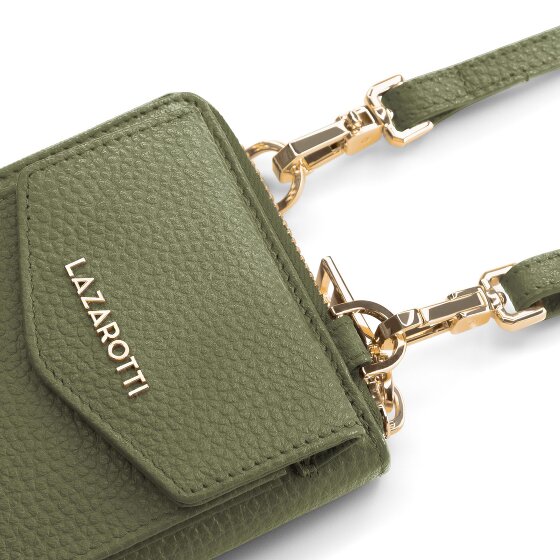 Lazarotti Portfel z skóry typu „zip-around” z Bolonii z Etui na telefon komórkowy, 19 cm