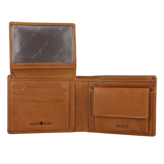 Greenburry Tornado Portfel Ochrona RFID Skórzany 13 cm