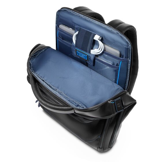 Piquadro Blue Square Plecak Skórzany 42 cm Komora na laptopa
