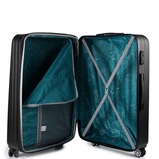 Benzi 5493 4 kółka Walizka M 66 cm z plisą rozprężną