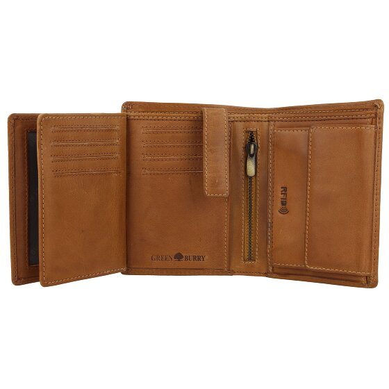 Greenburry Tornado Portfel Ochrona RFID Skórzany 10 cm