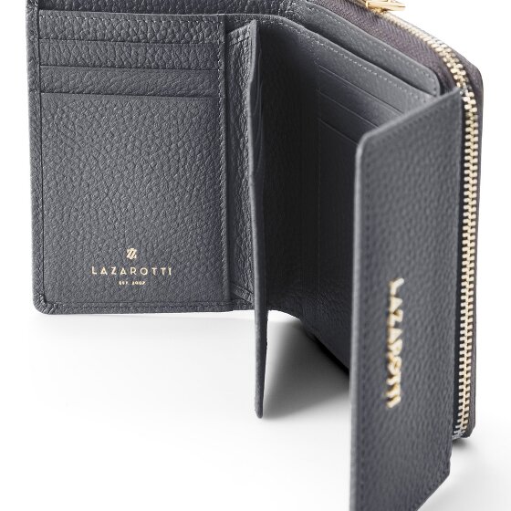 Lazarotti Skórzany portfel Bologna z zamkiem błyskawicznym 12 cm