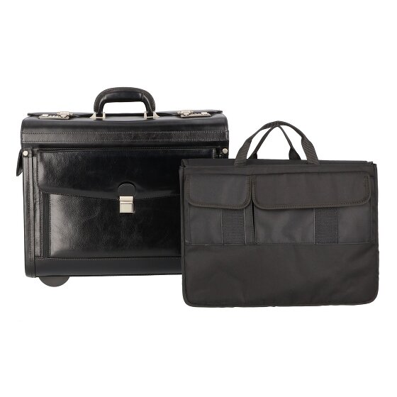 Dermata 2 kółka Walizka z pilotem Skórzany 39 cm Komora na laptopa