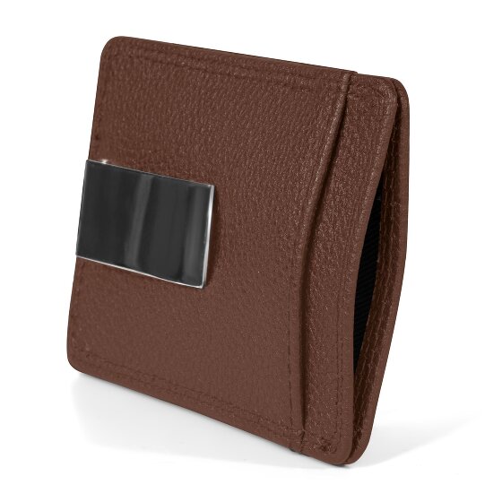 Redolz Skórzane etui na karty kredytowe Essentials RFID 7 cm z klipsem na pieniądze